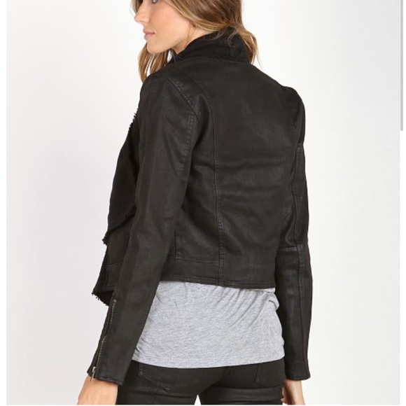 Free People Drape Front Coated Jacket Black ladies size 12 - Picture 13 of 13